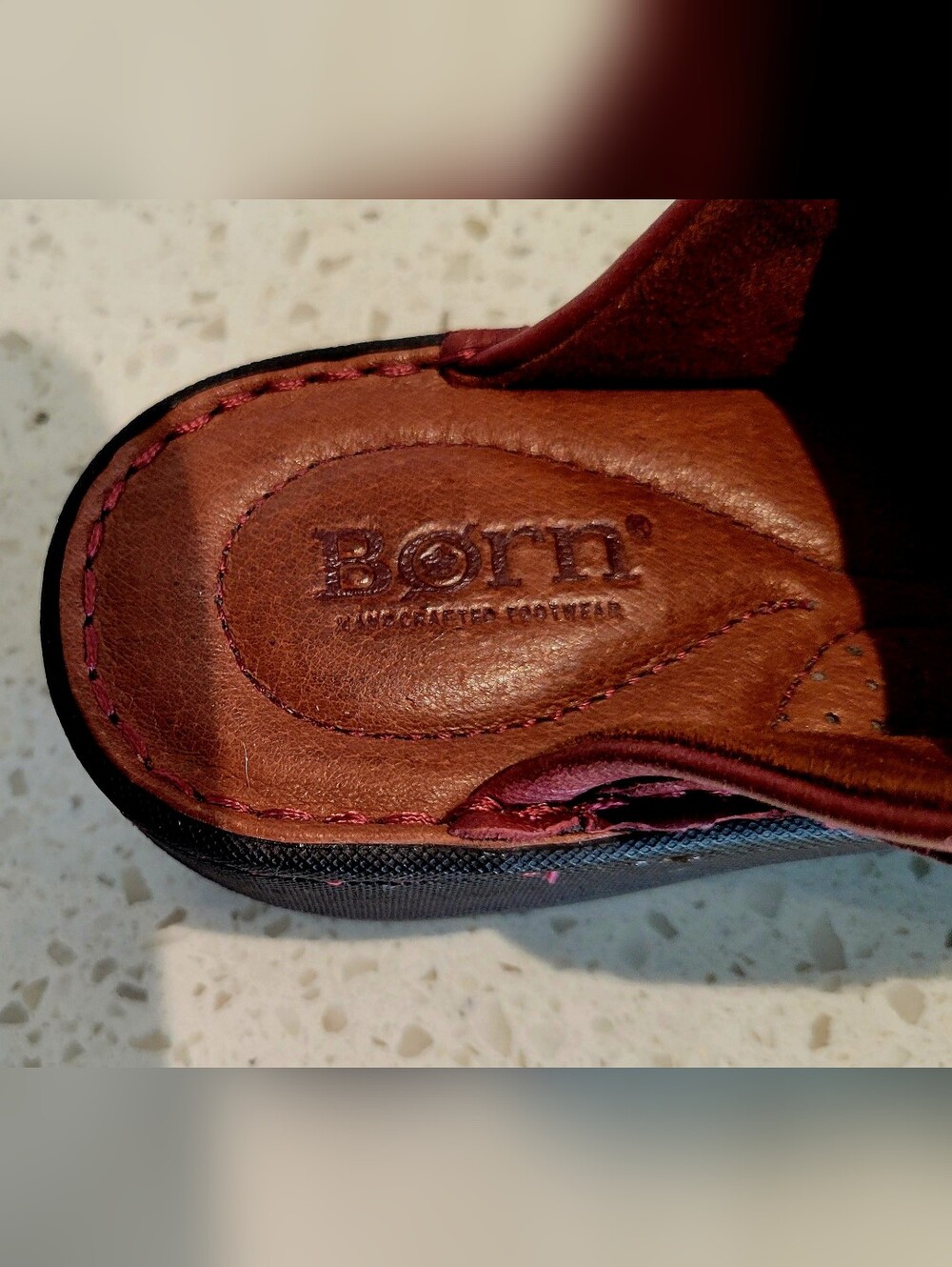 Born Red Leather Clog Mules with Buckle | Size 6 - Picture 4 of 5